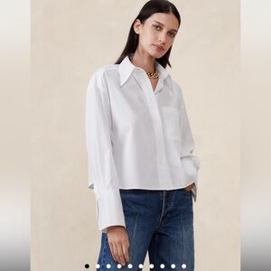 Banana republic cropped button down